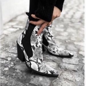 ZARA Snake Ankle Boots/ Booties